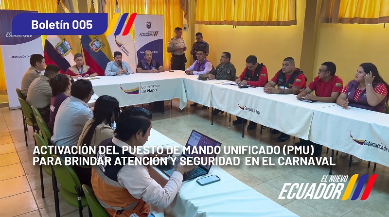 Autoridades activan el Puesto de Mando Unificado (PMU) por el feriado de Carnaval